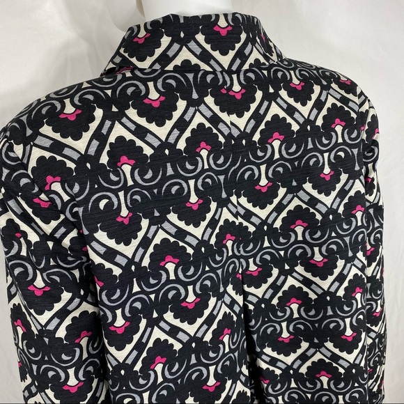 Silkland One Button Damask Design Silk Blazer - Picture 5 of 7